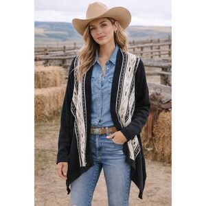 Womens Aztec Print Open Front Cardigan Sweater Western Rodeo Boho Indie